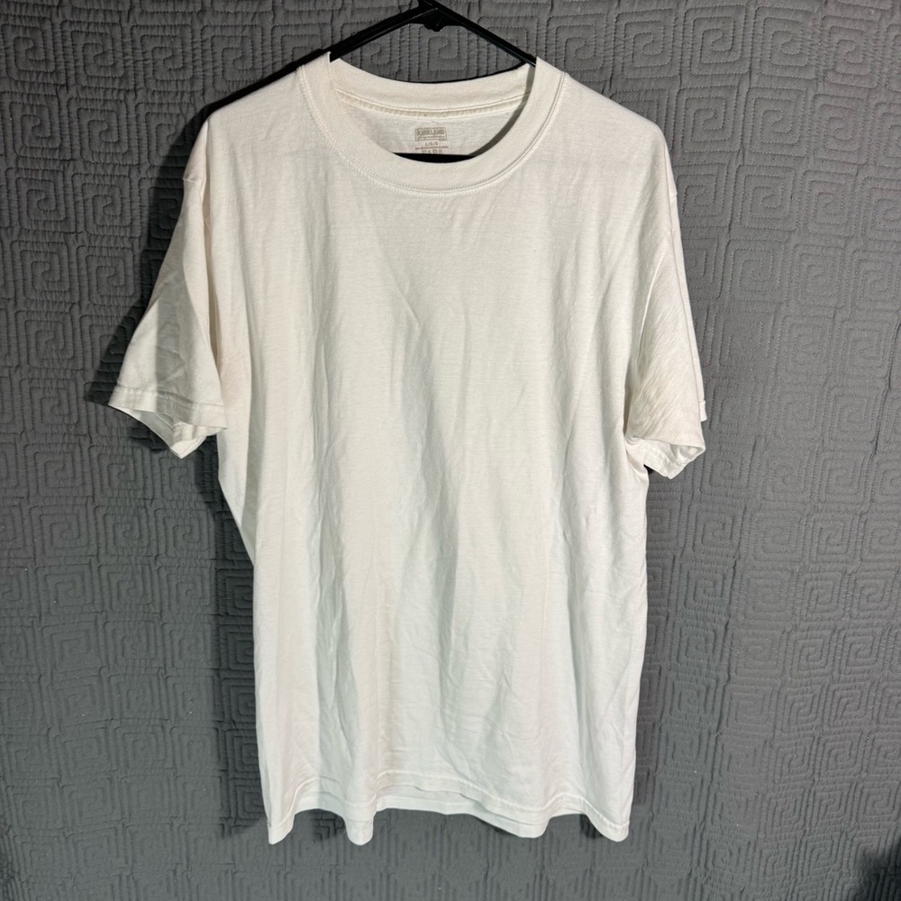 Kirkland T-Shirt Men’s Large Plain White Tee Short Sleeve Crew Neck